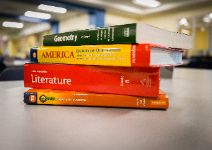  stack of textbooks